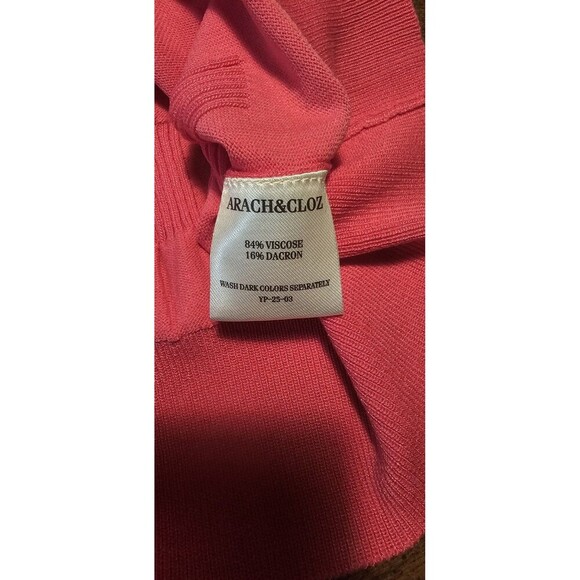 Arach & Cloz Women's Short Sleeve V-Neck Light Textured Sweater Top Pink Size XL - Picture 8 of 11